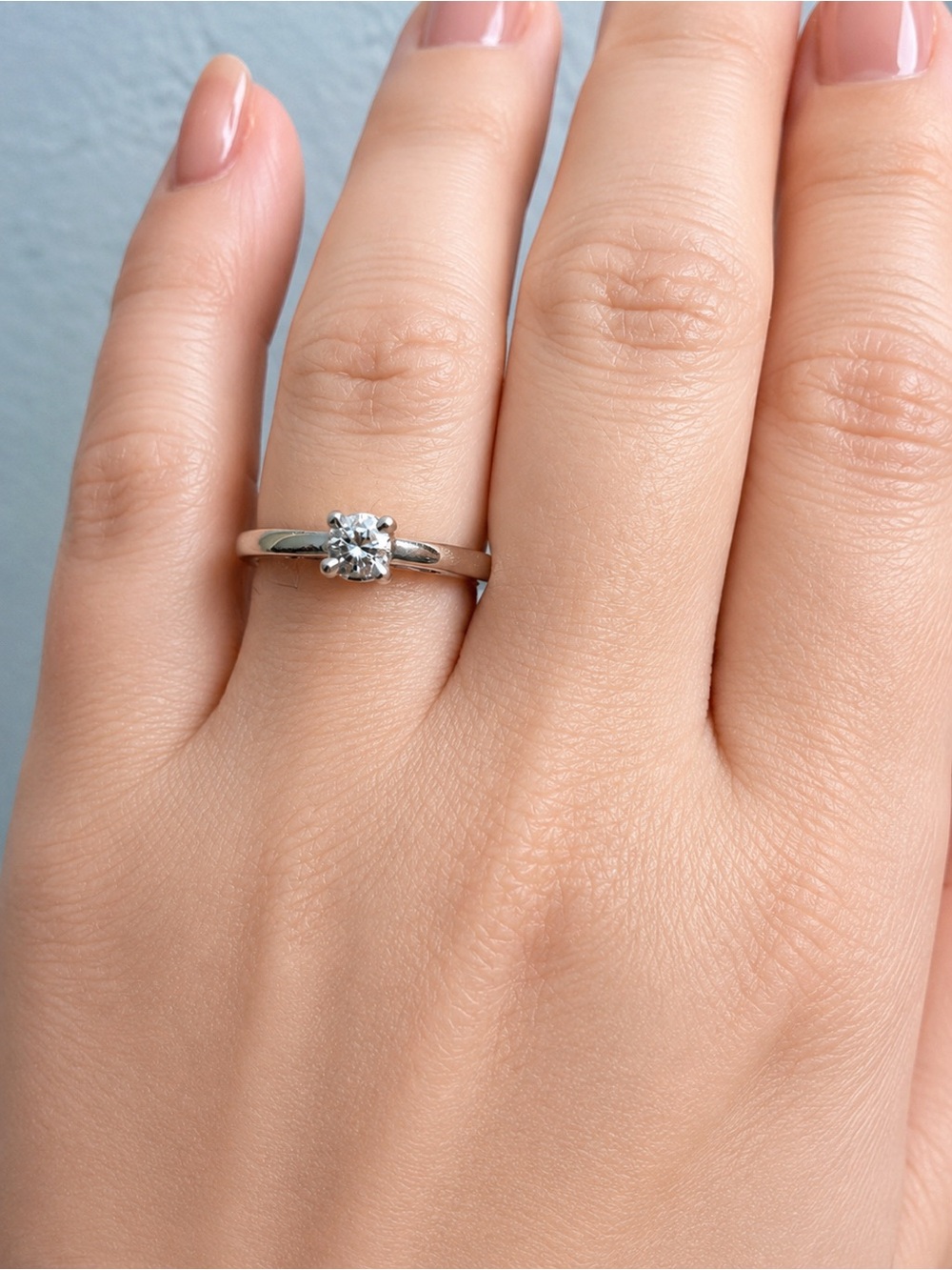 Cathedral Solitaire Diamond Ring in Pt950 and 14Kt